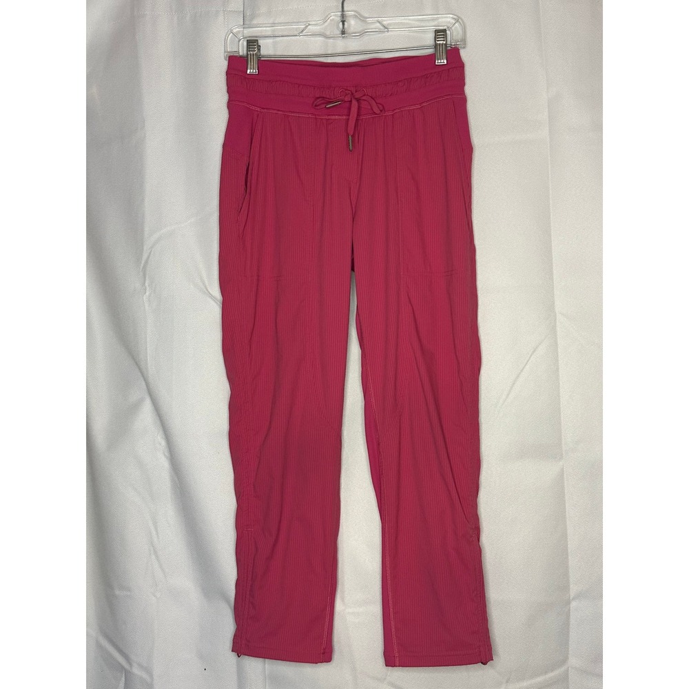 Lululemon Dance Studio Mid Rise Cropped Pants 4 Glaze Pink Drawstring 25"